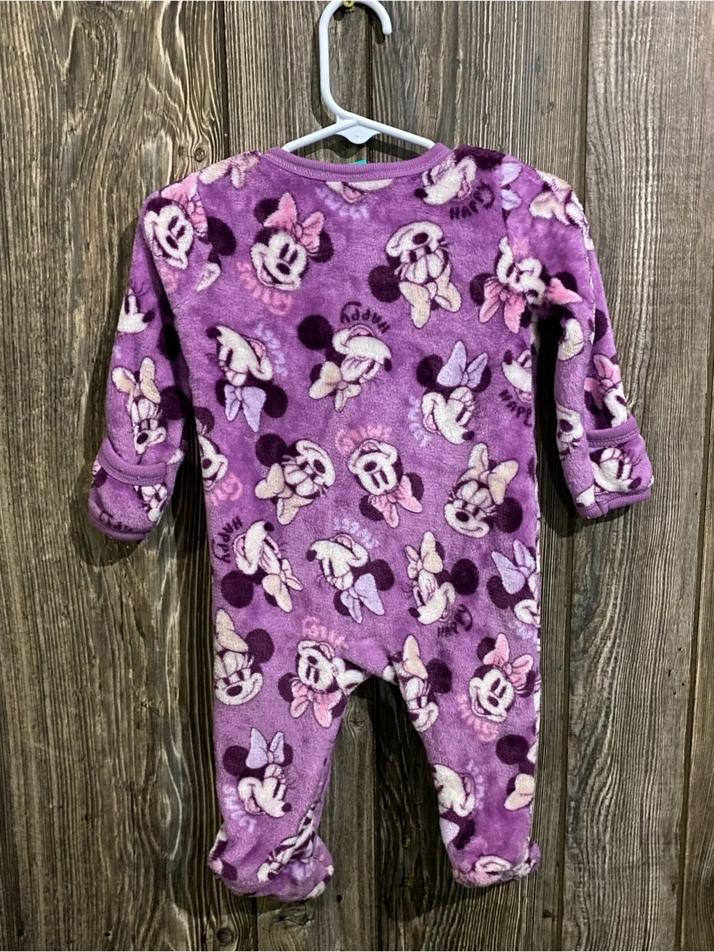 Purple Minnie Mouse Fleece One-Piece Footed Pajamas